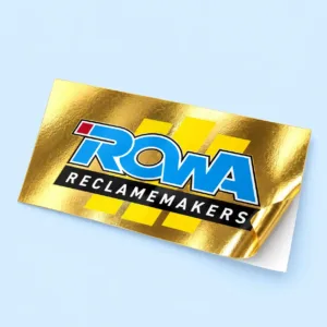 Logosticker gemaakt van goud vinyl
