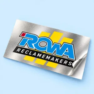 Metallic sticker op maat gemaakt met logo