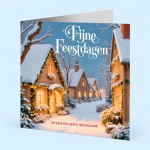 Vierkante kerstkaarten met eigen ontwerp, professioneel gedrukt en gevouwen
