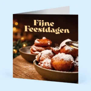 Vierkante dubbele kerstkaart met ruimte voor een persoonlijke boodschap aan de binnenzijde