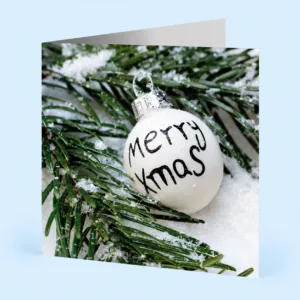 Vierkante gevouwen kerstkaarten laten bedrukken met eigen tekst en ontwerp