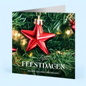 Gevouwen kerstkaarten in vierkant formaat met sfeervolle kerstbedrukking