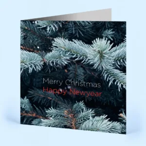 Kerstkaart met kerstwens Merry Christmas happy new year