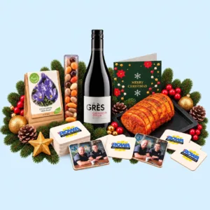 Kerstpakket verpakt in gepersonaliseerde doos