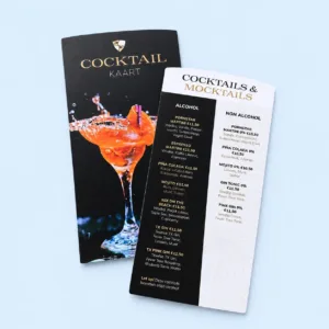 Cocktailkaart gemaakt van geschuimd PVC cocktailkaart