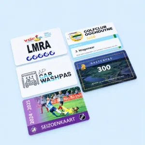 PVC pasjes laten maken voor lidmaatschap en visitekaartjes